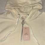 Como vintage NEW! Fleece Hoodie Sweatshirt Size M Ivory Pink Purple Geometric Photo 14