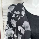 Inner Beauty Floral Sheer Mesh Kimono Topper Open Front Black White XL Photo 4