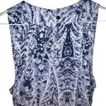 BCBGMAXAZRIA  Blue White Print Thalia Chiffon Summer Draped Romper Photo 1