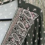 Garnet Hill Like New  Wrap Dress Green Floral Batwing Sleeve Maxi Dress Medium Photo 9