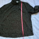 Prologue Dark Chocolate Blouse with Green Leaf Print. Photo 10