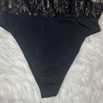 Sugar Lips Sugar + Lips Black Faux Wrap Lace Sleeveless Bodysuit Photo 6