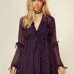 For Love & Lemons Truffles Polka Dot Babydoll Mini Dress Black Romantic Size S Photo 0