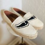 Zadig & Voltaire Canvas Espadrille Slip on Flat, Cream/Black, Size 11, NWOT Photo 0