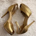 Michael Kors MICHAEL  Tiegan Metallic Embossed Dress Sandals In Gold Size 6.5 Photo 7