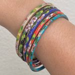 5pcs Vintage Enameled Cloisonne Bangle Bracelets 64g. Blue Photo 3
