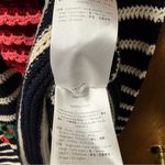 Red Valentino London Kaye Long Sleeve Knit Sweater Dress Stripes Crochet Medium Photo 12