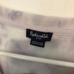 Splendid NEW NWT  Tie Dye Thermal Long Sleeve Sweatshirt Purple White Crewneck S Photo 5