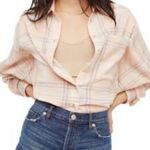 Free People Paradise Garden Cropped Plaid Button-Down Shirt Size S Photo 2