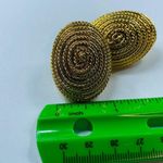 Gold Tone Spiral Rope Dome Oval Shape Clip Photo 4