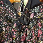 Forever 21  Black Metallic Floral Tiered Asymmetrical Maxi Dress Size Medium Photo 6