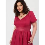 Torrid Midi Poplin Sheer Waist Dress in Cherries Jubilee Photo 1