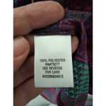 Candie's  Size XL Purple Multi Color Roll Tab Zip Front V-Neck Pocket Front Top Photo 8