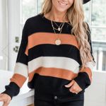 Pink Lily Multi Color Striped Sweater Photo 0