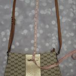 Michael Kors Purse Bag Gold Center Stripe Crossbody Purse Photo 10