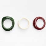ZARA Resin Chunky Bracelet Set of 3 Brown Cream Green RARE SOLD OUT “A” Photo 2