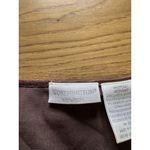 Worthington Stretch Women Size Medium Embroidered‎ Short Sleeve Office Career Brown Photo 2