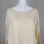 Joie  Cream Scoop Neck Long Sleeve Side Slit Tunic Lightweight Sweater Size Small Photo 6