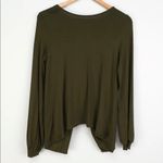 Lulus NWT Spin Around Olive Green Long Sleeve Twist-Back Top Photo 1
