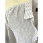 UNTUCKit Linen Striped Long Sleeve Blouse Shirt White Blue Size 6 NEW Photo 2