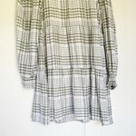 BY THE RIVER Plaid Cream Green Long Sleeve Dress Small Photo 2