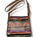 Fossil Vintage  Womens Crossbody Purse Handbag Multicolor Stripes Coated Canvas Photo 0