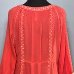 Monoreno Vibrant Coral Embroidered Midi Dress Size Large Photo 8