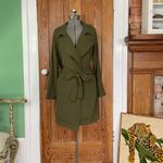 Sophie Rue Classic Lightweight Belted Lightweight Olive Green Trench Coat~XL Photo 2
