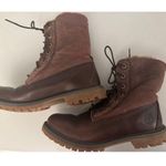 Timberland  Women's brown suede colorblock pattern lace up boot size 7.5 Photo 2