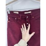 Levi's Premium Corduroy Wedgie Straight High Waist Burgundy Wine Red Pants Sz 27 Photo 8