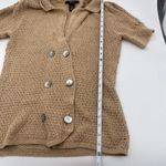 Ralsey Collared Crochet Sheer Shirt Coastal Size Large Cotton Brown Photo 1