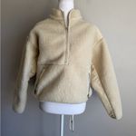 Madewell NWT Cream Sherpa Cropped Quarter Zip Jacket Womens S Winter Cozy Photo 0