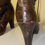 Hot Kiss Brown Booties with Gold Buckles Photo 2