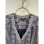 Lucky Brand  Black Boho Printed V-Nexk Top - Size - Medium Photo 4
