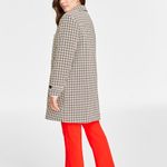 Women’s Checkered Car Coat On 34th Macy’s size XXL Tan Cream Brown Black Photo 3