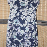 Soft Surroundings Soft Surrounding Blue Floral Cap Slv Faux Wrap Knit Dress Photo 0
