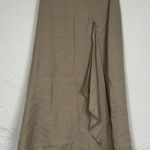 Wilfred  Aritzia Tan Linen Asymmetrical Midi Skirt Womens 00 Lagenlook Artsy Photo 0