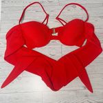 LPA New  Vibrant Red Ribbed Bikini Top Photo 3