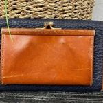 Dooney & Bourke  Black & Brown Leather Tri Fold Vintage Wallet Photo 1