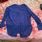 Miami Blue V Neck Sheer Bottom Top Photo 5
