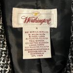 Worthington NWT Vintage  Tweed Blazer Jacket Black Velvet Houndstooth Size 4 Photo 4