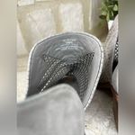 Vince Camuto  Fritzey grey suede laser woven accent open toe booties sz 10 Photo 4