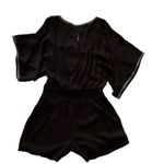 White House | Black Market 10 Romper Shorts Resort Embroidered Boho Kimono Sleeve Photo 10