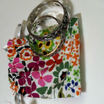 Brighton LE LOUVRE Heart Black Swarovski Crystal Silver Bangle Bracelet Photo 12