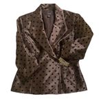 NEW Dress Barn Brown Metallic Bridal Mother Of Bride Jacket Blazer 8 Photo 0