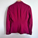 Massimo Dutti  | Dark Red Blazer Cotton Wool Stitch Detail | Size 2 Photo 2