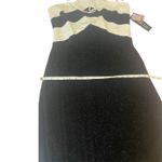 NWT Bari Jay Black Silver Glitter Maxi Gown Crisscross Back Formal Dress Sz 14 Photo 15