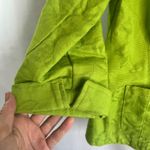 Elementz 3/4 Sleeve Button Up Bold Green Cotton Brocade Jacket Size Medium Photo 4