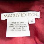 Maggy London Maggy London 100% cotton embossment burgundy velvet blazer jacket, size 10 Photo 12