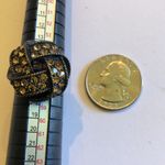 Size 8 Brass CZ Rhinestone Round Knot Dome Ring Photo 2